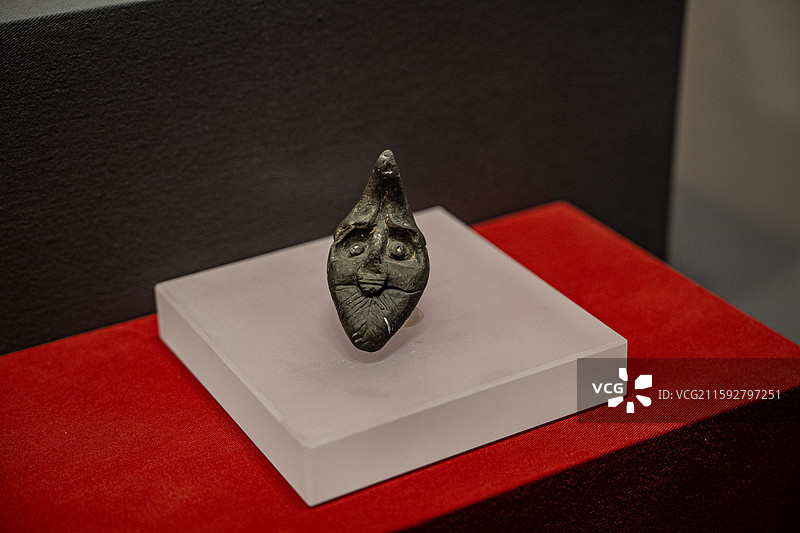 唐代 陶塑胡俑头像 酒泉市肃州区博物馆图片素材