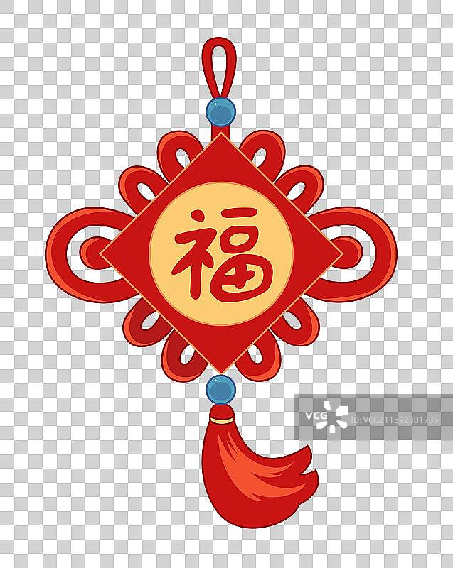 春节新年中国结福字元素图片素材