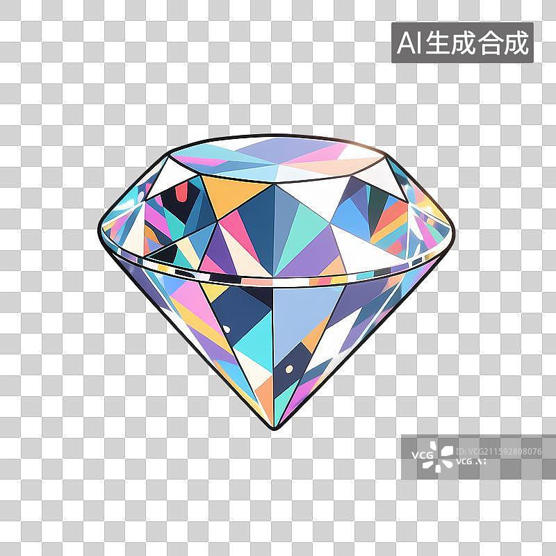 【AI数字艺术】彩色六边形宝石图片素材