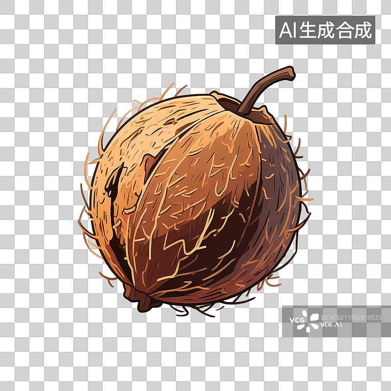 【AI数字艺术】棕色椰子果实图图片素材