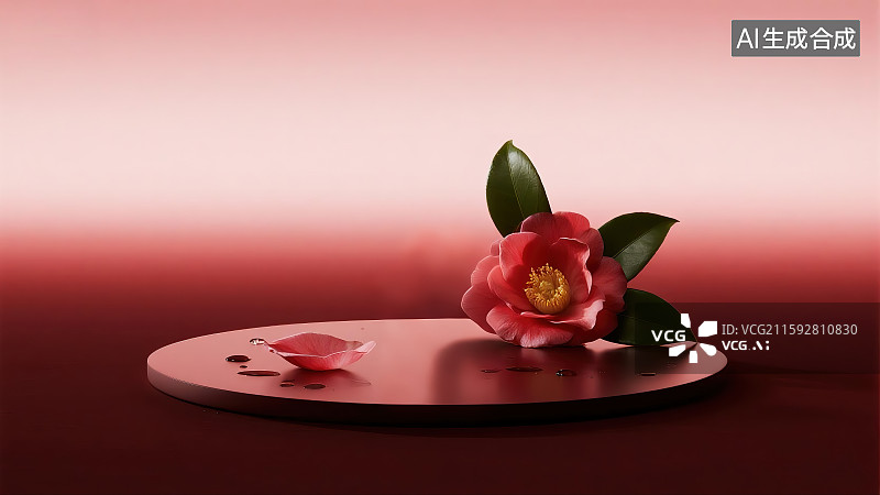 【AI数字艺术】山茶花产品背景图片素材