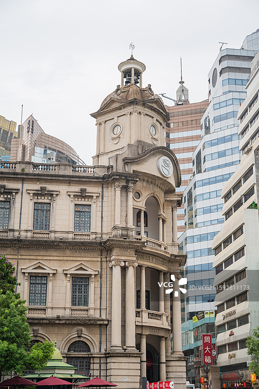澳门新马路 大三巴 炮台山 博物馆 东望洋灯塔 澳门塔 新葡京图片素材