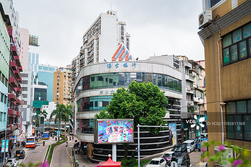 澳门新马路 大三巴 炮台山 博物馆 东望洋灯塔 澳门塔 新葡京图片素材
