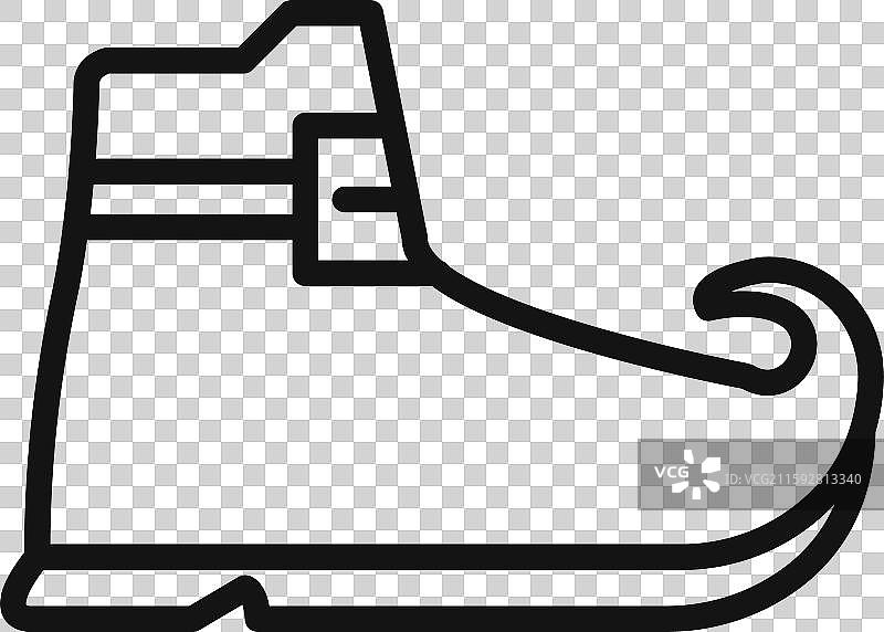 小精灵靴子标志轮廓图片素材