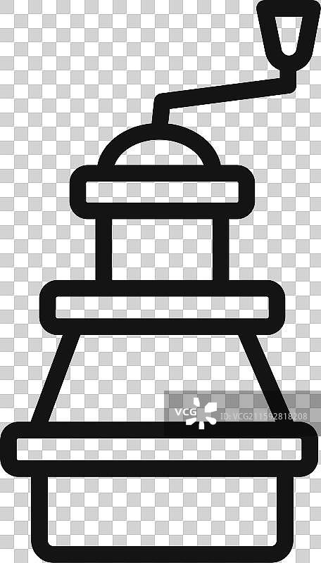 手动咖啡磨豆机标志轮廓图片素材