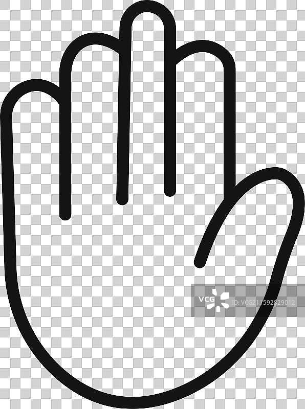 举手标志轮廓图片素材