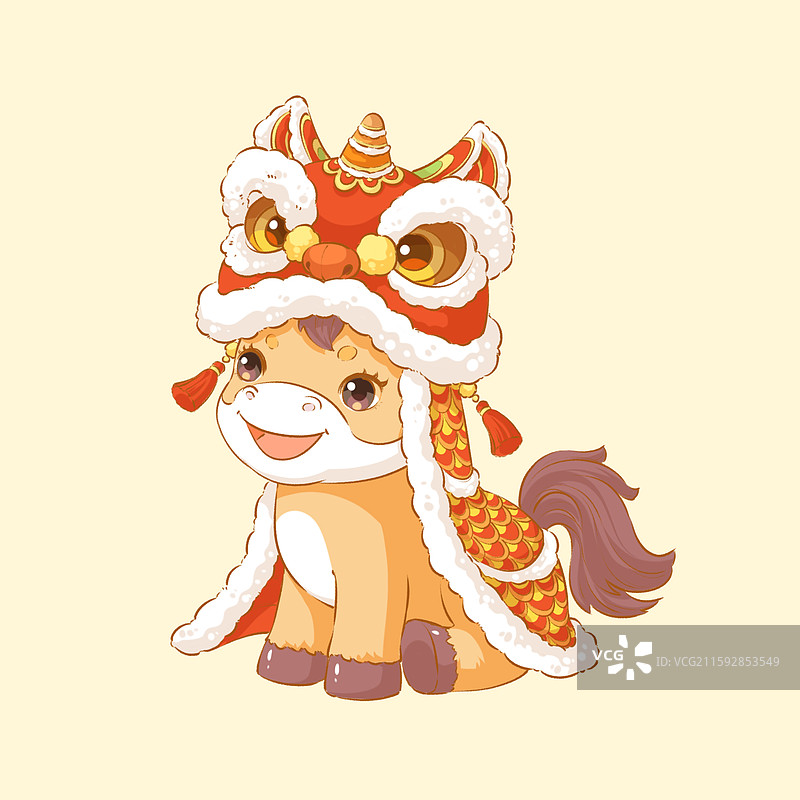 马年马卡通形象图片素材