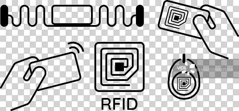 射频识别（RFID）图标集图片素材