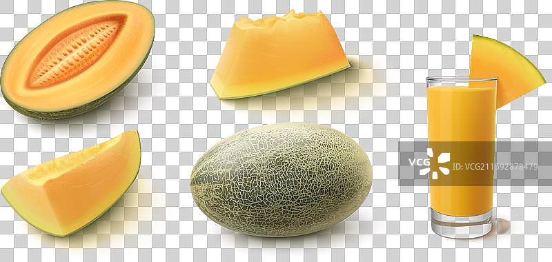 3D真实的甜哈密瓜水果图片素材