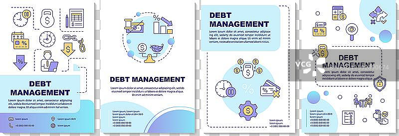 债务减免蓝色渐变宣传册模板图片素材