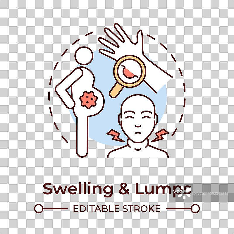 肿胀和肿块多色概念图标图片素材