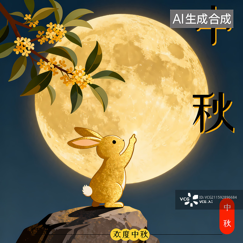 【AI数字艺术】中秋节海报图片素材