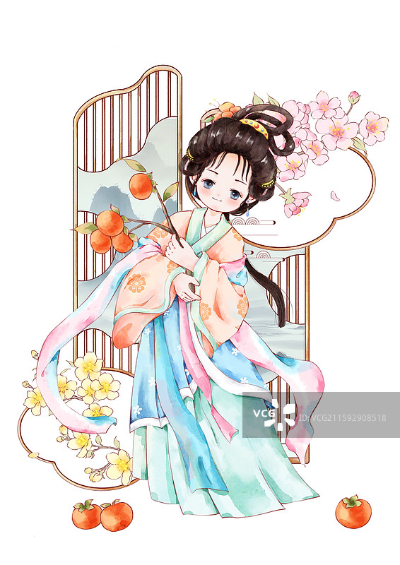 柿柿如意Q版古风人物图片素材