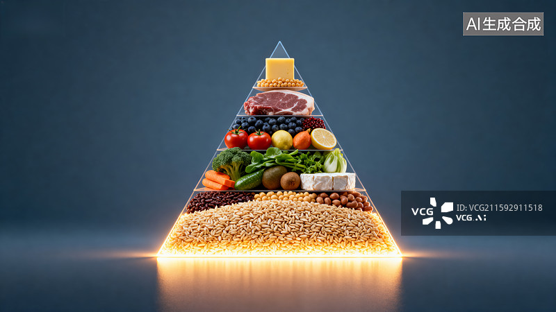 【AI数字艺术】食物金字塔结构展示图片素材