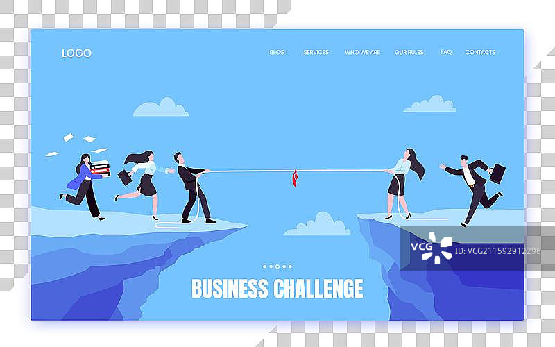 商界人士通过拉扯进行拔河比赛图片素材