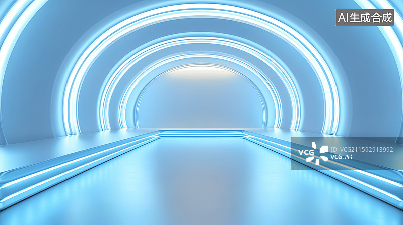 【AI数字艺术】科技新能源智能汽车展示体验馆金属空间场景图片素材