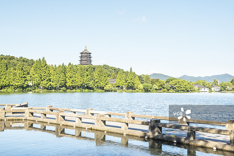 杭州西湖双投桥 杭州西湖风光 西湖长桥 杭州标志性景点 杭州图片素材