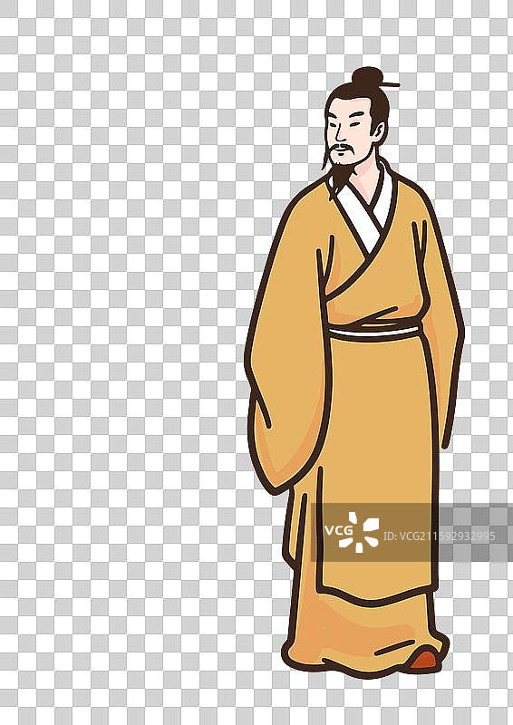 古代历史人物插画设计元素 王勃图片素材