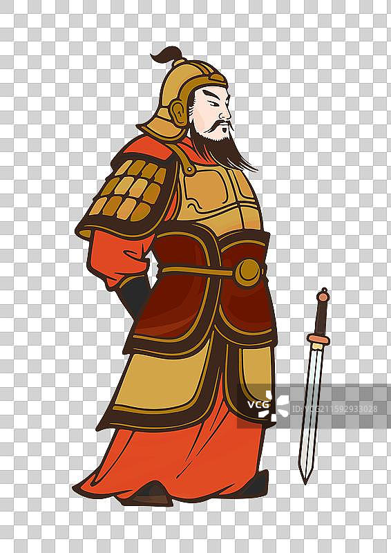 古代历史人物插画设计元素 越王李贞（唐高宗时期）图片素材