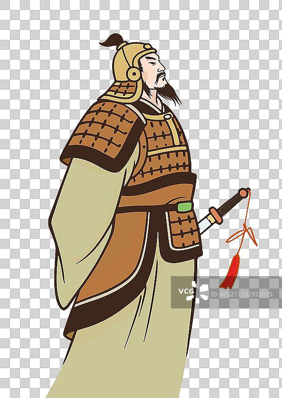 古代历史人物插画设计元素 朱棣图片素材