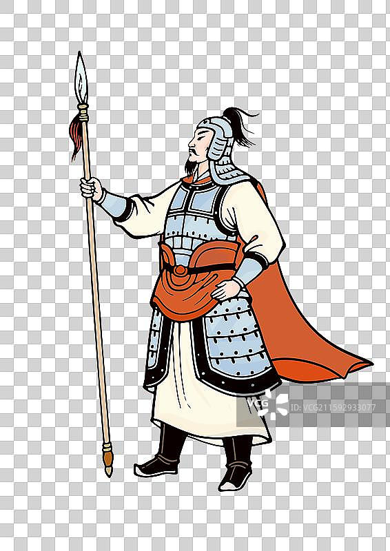 古代历史人物插画设计元素 吴起图片素材