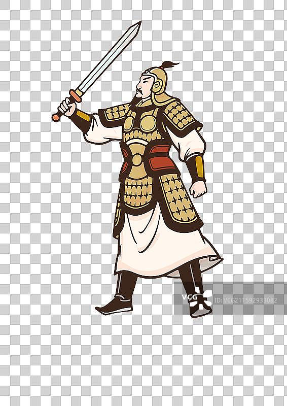 古代历史人物插画设计元素 卫青图片素材