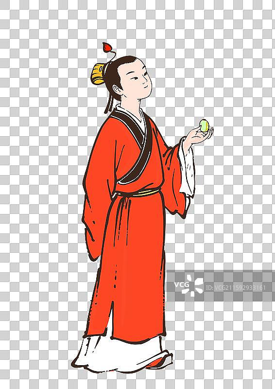 古代历史人物插画设计元素 贾宝玉图片素材