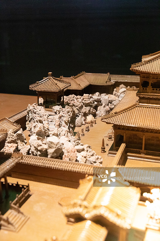 故宫乐林泉中外园林文化展建福宫花园木质模型图片素材