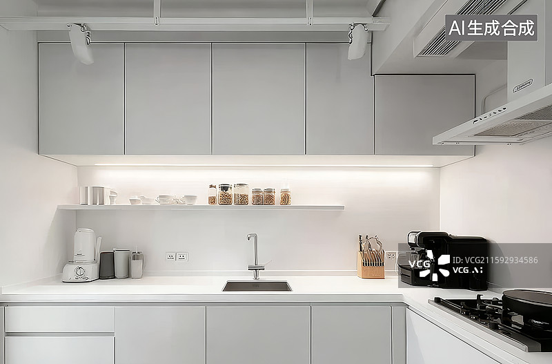 【AI数字艺术】现代简约厨房设计图片素材