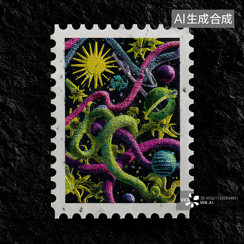 【AI数字艺术】邮票图片素材