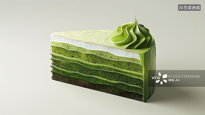 【AI数字艺术】抹茶慕斯蛋糕   抹茶慕斯蛋糕的甜蜜诱惑 清新抹茶甜点时光图片素材
