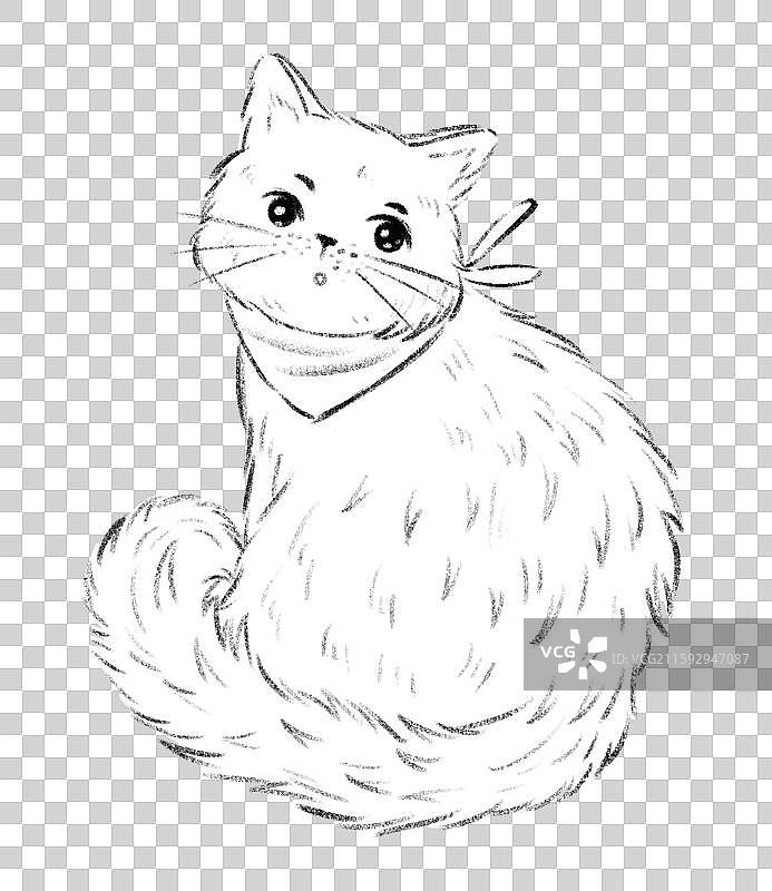 可爱小猫插画图片素材