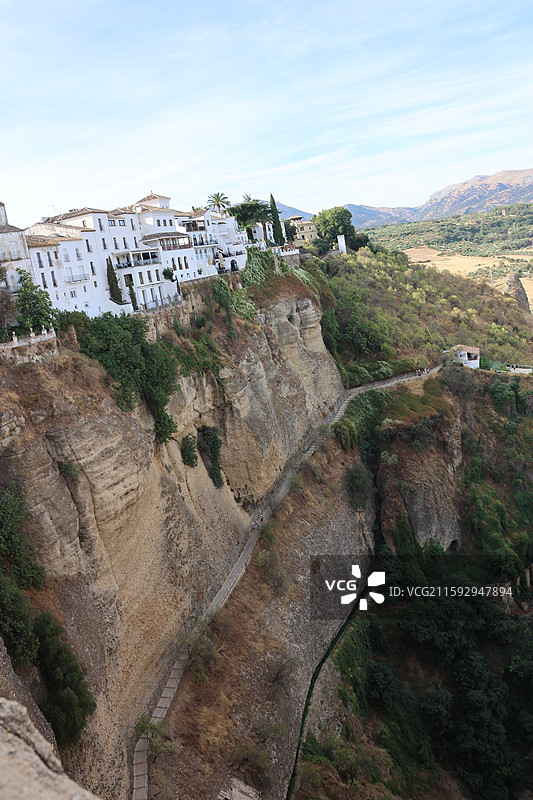 西班牙安达卢西亚省龙达 龙达老桥新桥图片素材