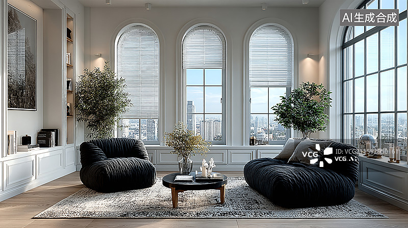 【AI数字艺术】现代简约客厅设计图片素材