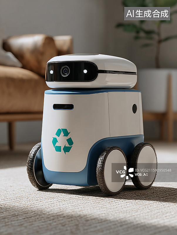 【AI数字艺术】家用环保回收机器人图片素材