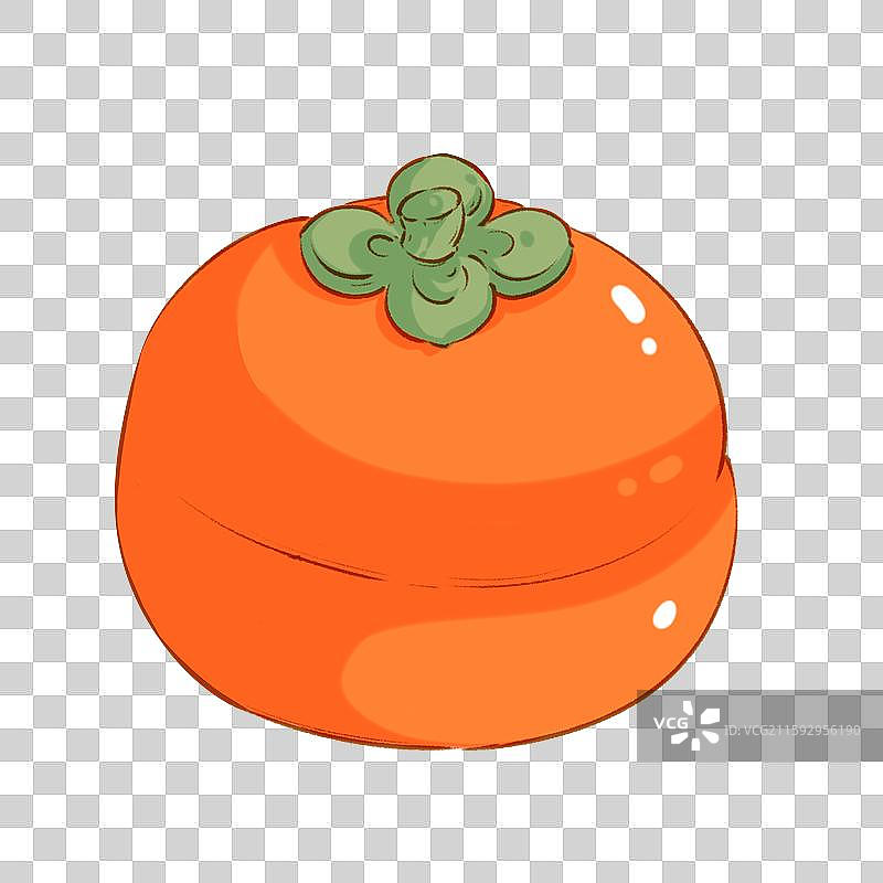 橙色柿子插画元素图片素材