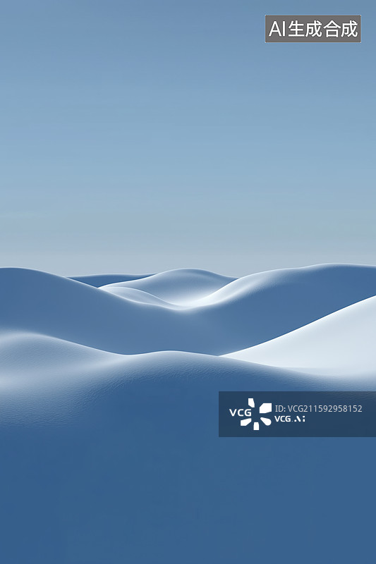【AI数字艺术】雪原起伏的波浪状地貌图片素材