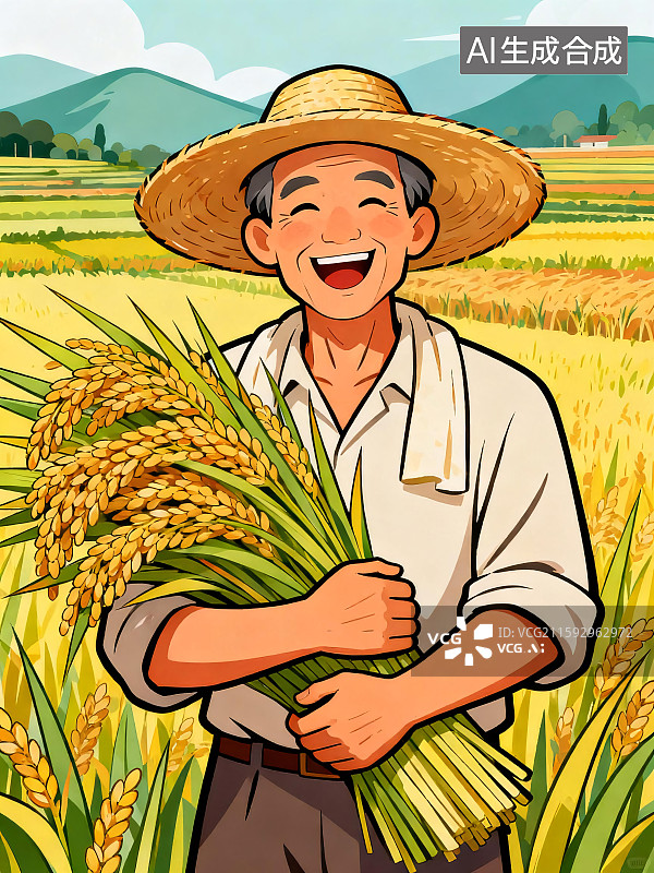 【AI数字艺术】丰收田园插画图片素材