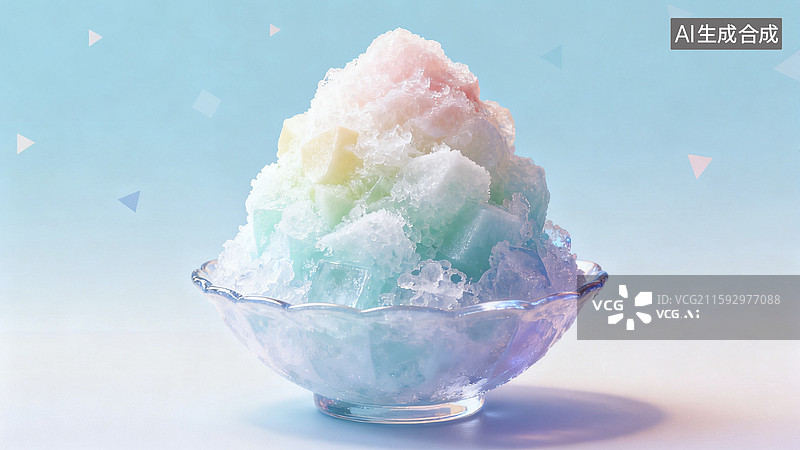 【AI数字艺术】色彩缤纷的冰沙甜品图片素材