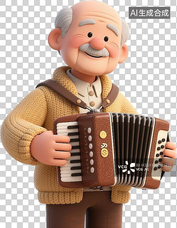 【AI数字艺术】重阳节老年人拉手风琴图片素材