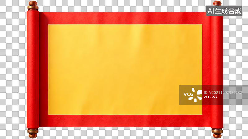 【AI数字艺术】展开的3D红色卷轴三维渲染图片素材