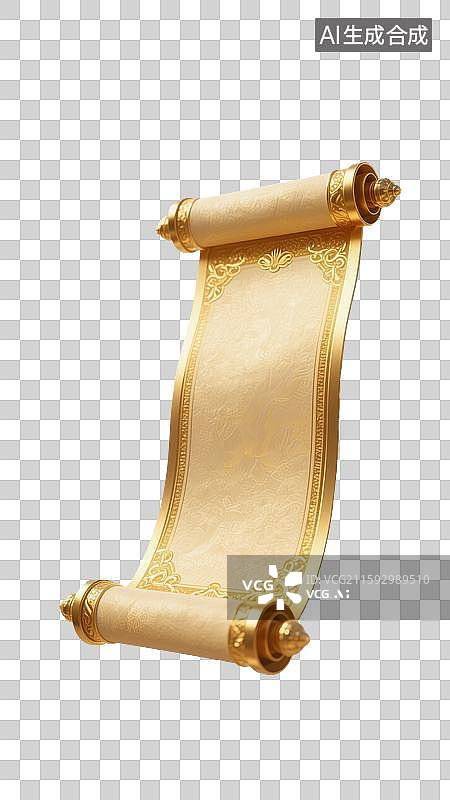 【AI数字艺术】展开的3D卷轴三维渲染图片素材