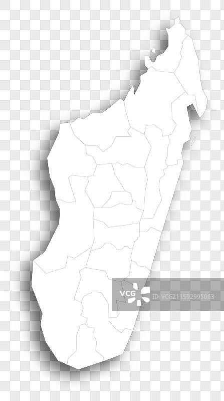 马达加斯加行政区划政治地图图片素材