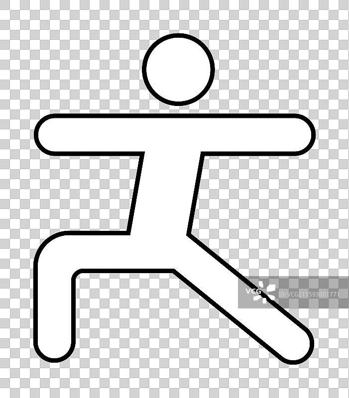 强调的极简主义人形瑜伽姿势图片素材