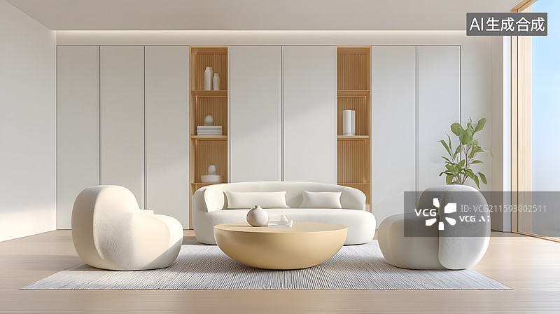 【AI数字艺术】现代风格的客厅图片素材