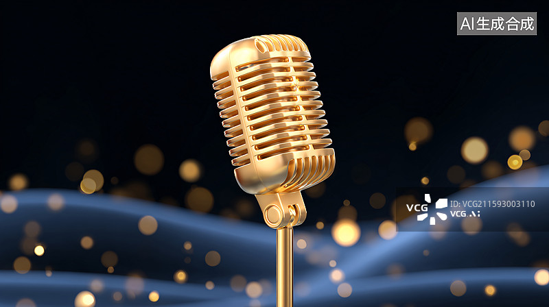 【AI数字艺术】金麦舞台科技背景图片素材