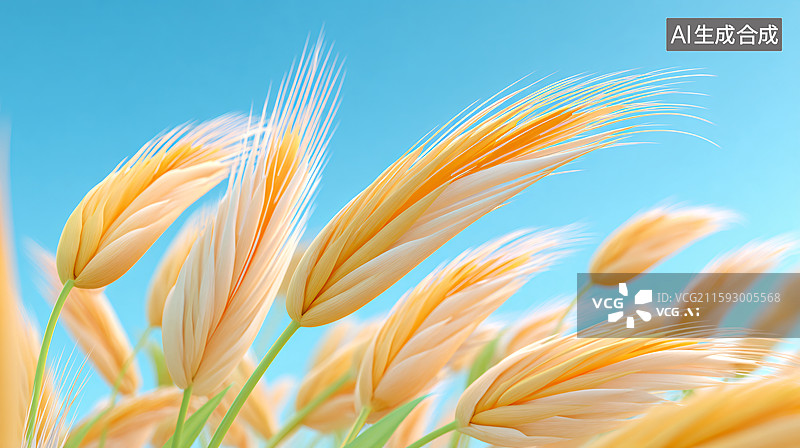 【AI数字艺术】麦田插画图片素材