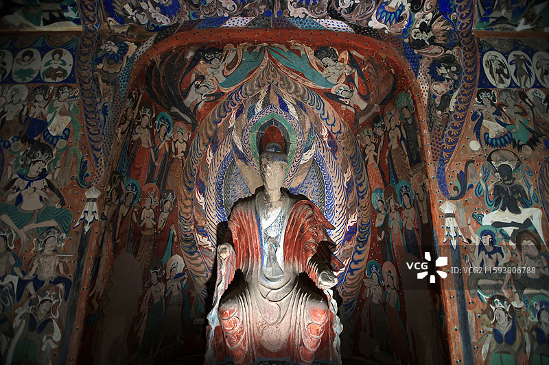 敦煌莫高窟第285窟西魏图片素材