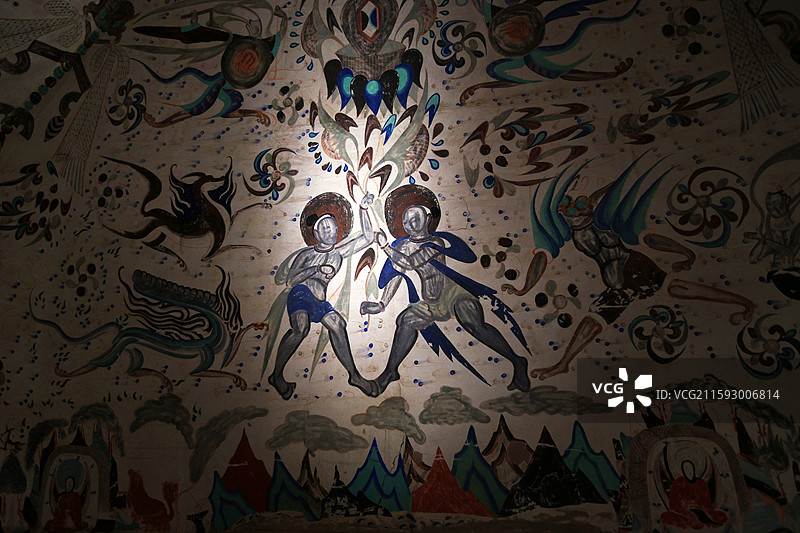 敦煌莫高窟第285窟西魏图片素材