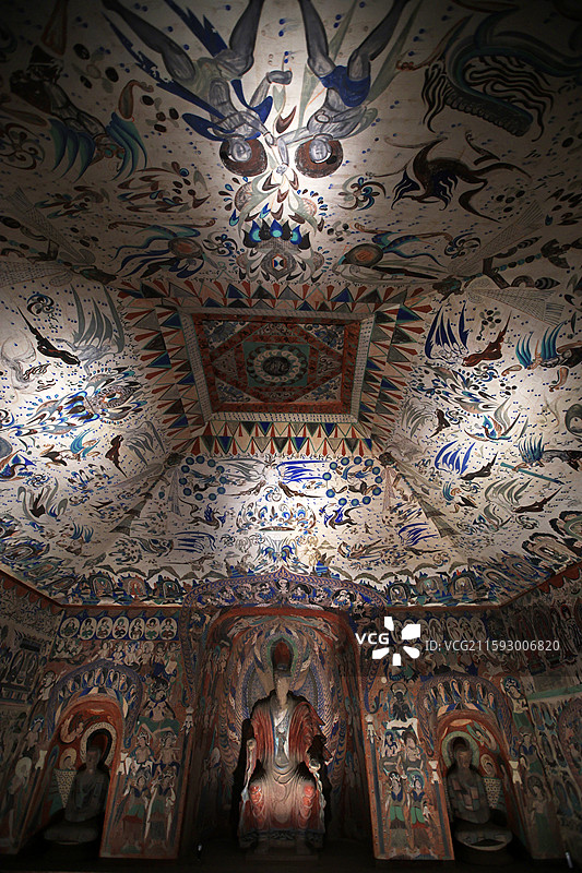 敦煌莫高窟第285窟西魏图片素材